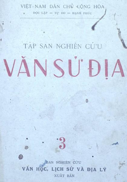 Tập San Nghiên Cứu Văn Sử Địa Tập 3 - Nhiều Tác Giả