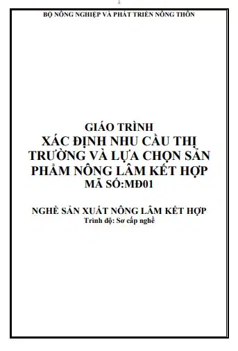 Xác định nhu cầu thị trường và lựa chọn sản phẩm nông lâm kết hợp