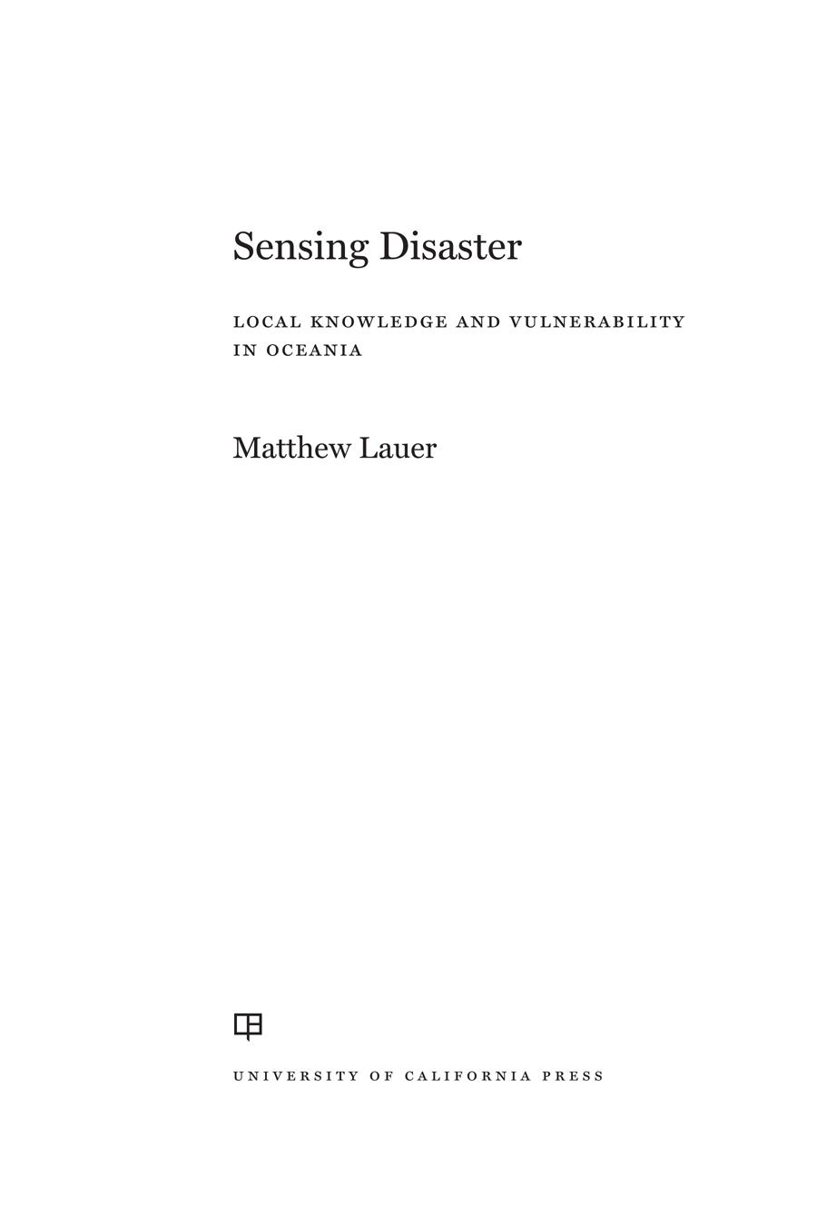 Sensing Disaster