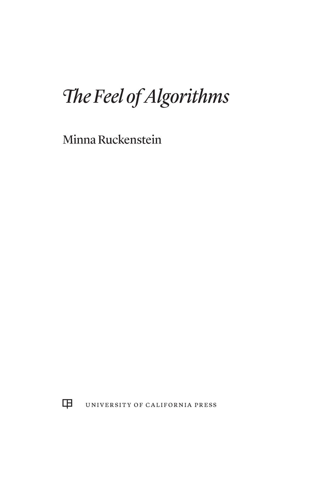 The Feel of Algorithms